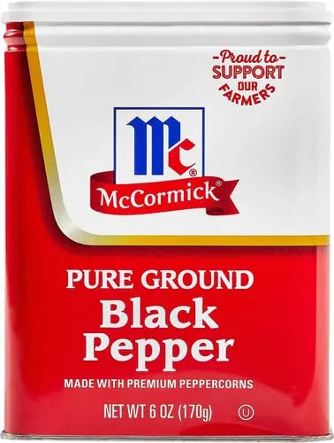 McCormick Pure Ground Black Pepper, 6 Oz (Pack of 2)