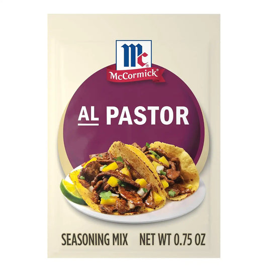 McCormick Seasoning Mix, Al Pastor, Smoky, Tangy & Savory Al Pastor for Tacos, Rice Bowls & Burritos, Ready to Serve In 20 Minutes, 0.75 oz