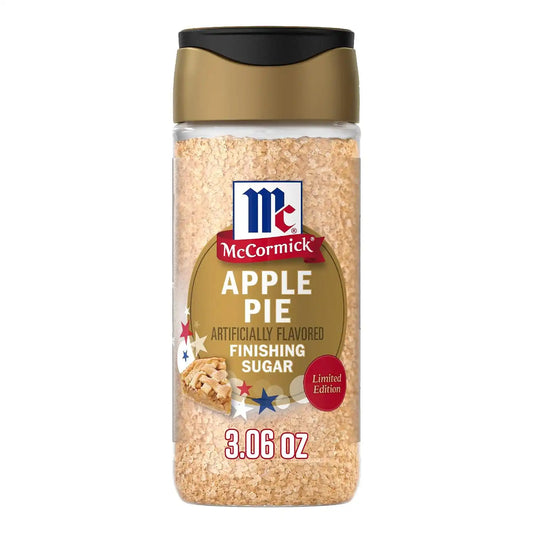 McCormick Finishing Sugar, Apple Pie, Limited Edition, Sweet Flavor of Apples with a Hint of Warm Spice, Sprinkle Over Breakfast Items, Baked Goods, Treats, and More, 3.06 oz