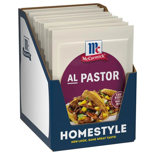 McCormick Seasoning Mix, Al Pastor, Smoky, Tangy & Savory Al Pastor for Tacos, Rice Bowls & Burritos, Ready to Serve In 20 Minutes, 0.75 oz (Pack of 12)
