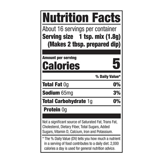 McCormick® Guacamole Seasoning Mix, With Onion, Red Bell Pepper, Sour Cream, Garlic & Jalapeño Pepper, Ready in 5 Minutes, Makes 2 Cups, Serve as a Party Dip with Tortilla Chips, No MSG Added, 1 oz