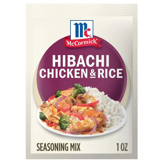 McCormick Seasoning Mix, Hibachi Chicken & Rice, Gluten Free, No MSG Added, Soy Sauce, Use with Chicken, Vegetables, Rice, Noodles, and More, 1 oz (Pack of 12)
