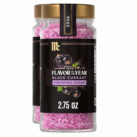 McCormick Finishing Sugar, Black Currant, 2026 Flavor of the Year, Rimming & Baking Sugar, For Dessert, Ice Cream, Muffins, Cupcakes, Pie, Cocktails, Fruit, and More, 2.75 oz (Pack of 2)