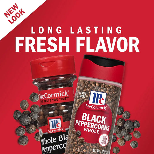 McCormick Whole Black Peppercorns, 1.87 oz (Pack of 6)