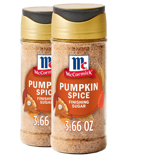 McCormick Finishing Sugar, Pumpkin Spice, Limited Edition, Sweet Blend of Warm Pumpkin Spices, The Perfect Finish for Cookies, Muffins, Pancakes, Bread, and More, 3.66 oz (Pack of 2)