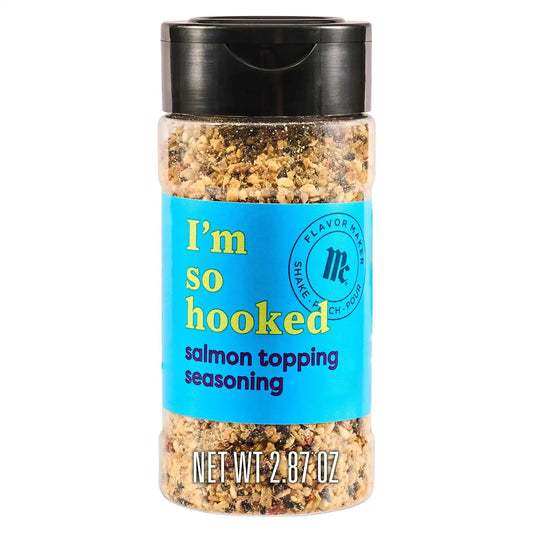 McCormick® Flavor Maker Salmon Topping Seasoning, Garlic, Sesame, and Green Onion, Sweet and Savory Flavor for Poached Salmon, Grilled Salmon, Seafood, Shrimp, and More, 2.87 oz_x005F_x000D_