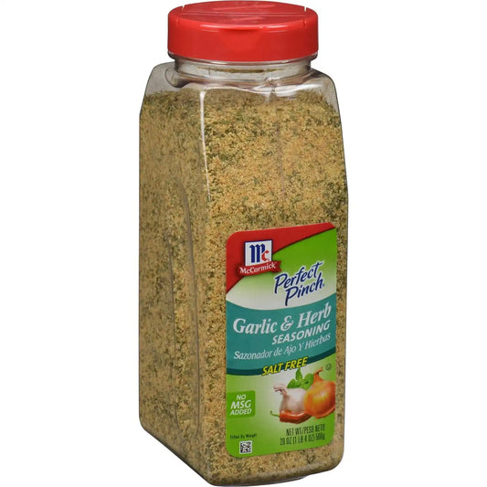 McCormick Perfect Pinch Garlic & Herb Salt Free Seasoning, 19 oz (Pack of 6) - Six 19 Ounce Containers of Garlic Herb Seasoning to Add Zesty Flavor to Chicken, Pasta, Salads and More