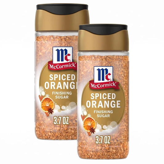 McCormick Finishing Sugar, Spiced Orange, Limited Edition, Bright Citrus Flavor with Warm Spices, For Muffins, Pie, Cocktails, Cider, Tea, and More, 3.7 oz (Pack of 2)