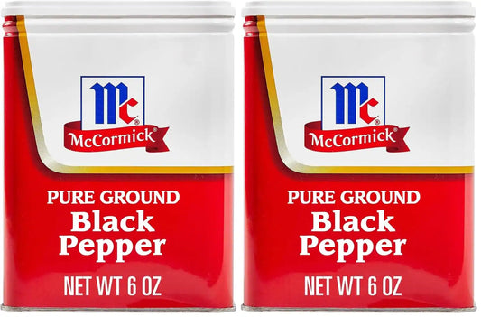 McCormick Pure Ground Black Pepper, 6 Oz (Pack of 2)
