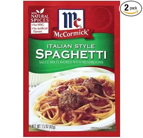 McCormick Italian Mushroom Spagehetti Sauce Mix (Pack of 2) 1.5 oz Packets