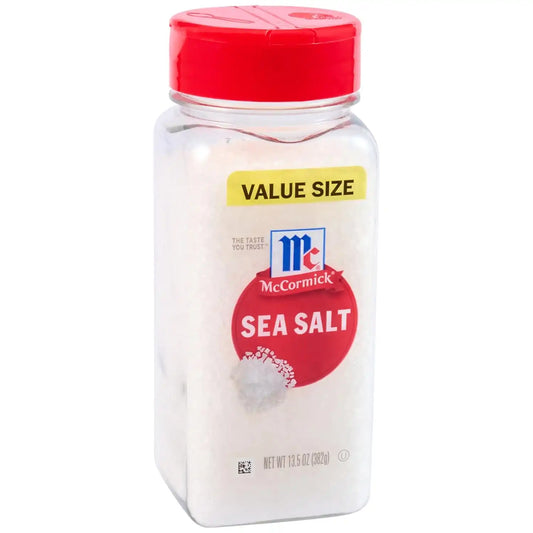 McCormick Sea Salt, Value Size, Bright, Crisp Flavor, Coarse Mediterranean Sea Salt, Minerals, Salt Grinder, Enhances Chicken, Seafood, Steaks, Salads, Pastas & Desserts, Kosher, 13.5 oz