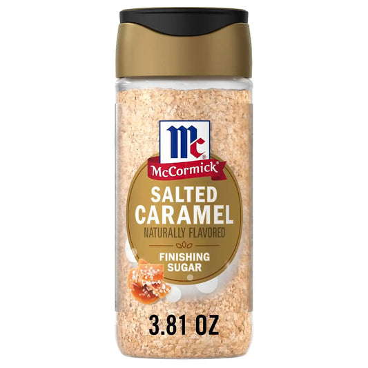McCormick Finishing Sugar, Salted Caramel, Rich, Creamy Caramel with A Touch of Salt, Add to Warm Beverages, Sprinkle on Treats & Snacks, No Colors from Artificial Sources, 3.81 oz
