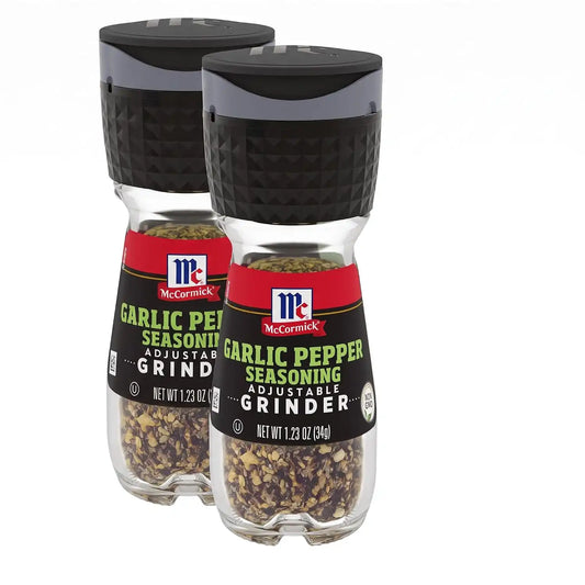 McCormick Garlic Pepper Seasoning Grinder, 1.23 oz (Pack of 2)