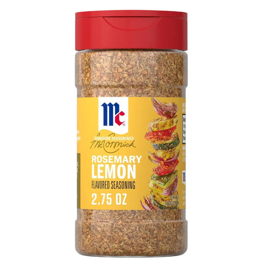 McCormick Seasoning, Rosemary Lemon, Signature Seasonings, Herbal Blend with Bright Flavor, Shake On, For Roasted Veggies, Pasta & Rice Dishes, No Artificial Flavors, No MSG Added, 2.75 oz