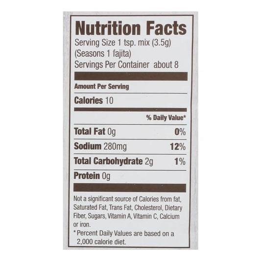 McCormick® Organics Fajita Seasoning Mix, Fajitas in Less Than 30 Minutes, Mexican-Style Seasoning Blend, Bold Fajita Flavor, Add to Chicken, Beef, Veggies & More, Organic, Non GMO, Gluten Free, 1 oz