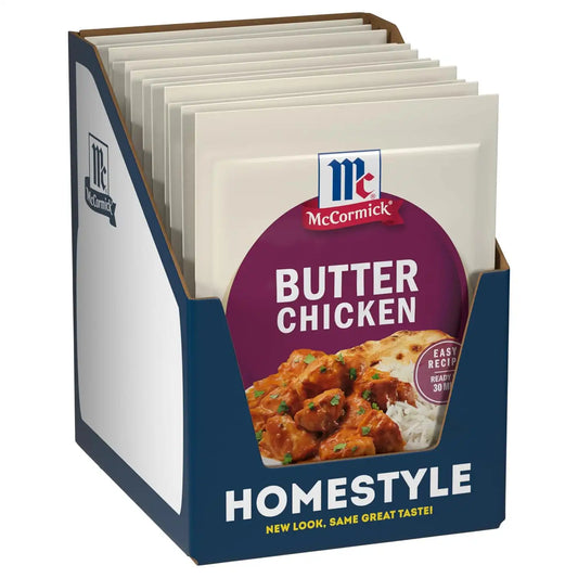 McCormick Seasoning Mix, Butter Chicken, For Aromatic Indian Butter Chicken That’s Ready in 30 Minutes, 0.87 oz (Pack of 12)