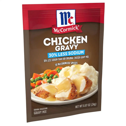 McCormick 30% Less Sodium Chicken Gravy Mix, 0.87 oz (Pack of 12)