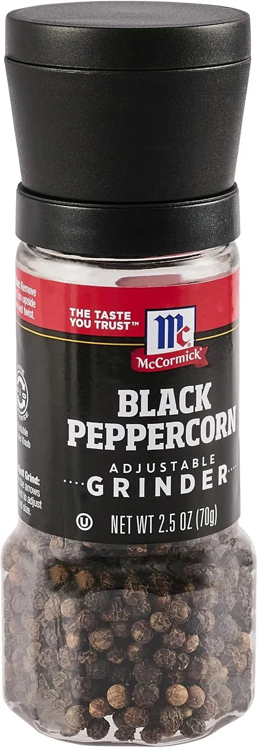 McCormick® Black Peppercorn Grinder, Freshly Ground Pepper, 2.5 oz