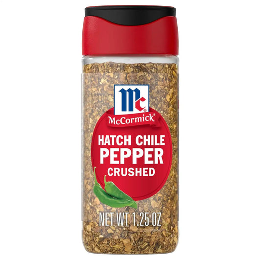 McCormick Hatch Chile Pepper, Crushed, Balanced, Smoky, Sweet Heat, For Salsa, Tacos, Enchiladas, Nachos, Guacamole, Burgers, Scrambled Eggs, and More, 1.25 oz (Pack of 6)