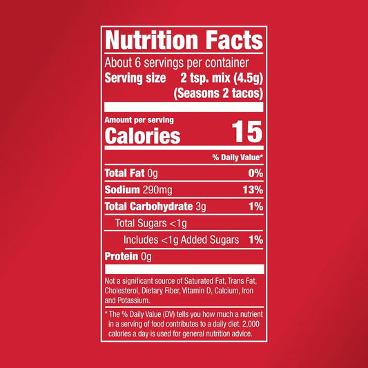 McCormick® Chicken Taco Seasoning Mix, No MSG Added*, No Artificial Flavors, Made with McCormick Herbs & Spices, For Tacos, Nachos, Fajitas and More, 1 oz