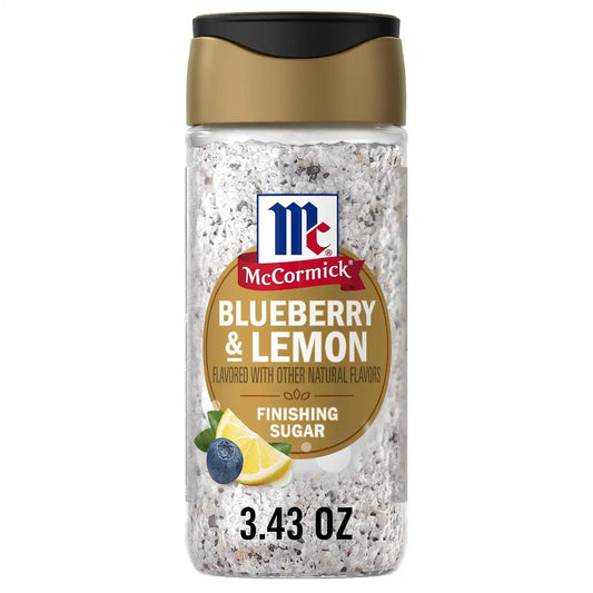 McCormick Finishing Sugar, Blueberry & Lemon, Sweet, Blueberry Flavor & Bright Lemon Notes, No Colors From Artificial Sources, 3.43 oz