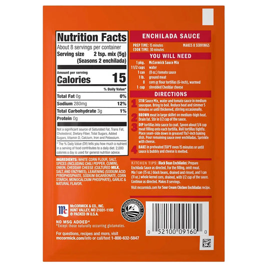 McCormick Enchilada Sauce Mix, 1.5 oz (Pack of 12)
