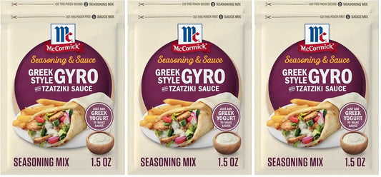 McCormick Greek Style Gyro Seasoning with Tzatziki Sauce Mix, 1.5 oz (Pack of 3)