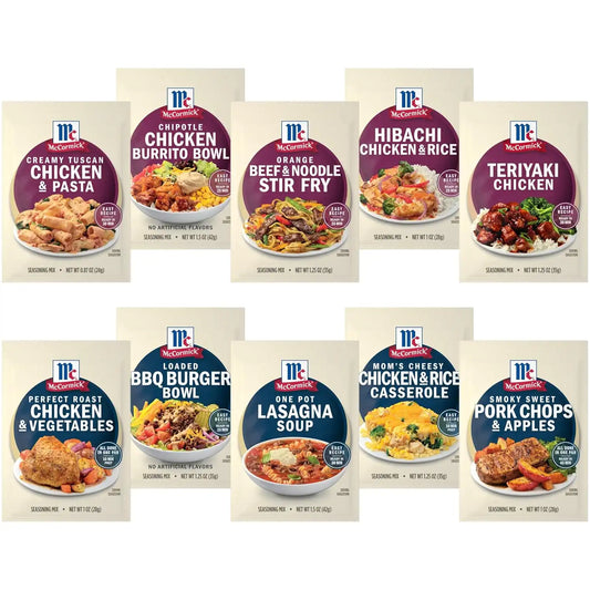McCormick Seasoning Mix Variety Pack, Kitchen Inspiration, Gift Pack, Make Your Best, Quick & Easy Dishes, One-Pan Meals, Prepare with Protein, Vegetables, and Starch for Easy Flavor, 11.87 oz