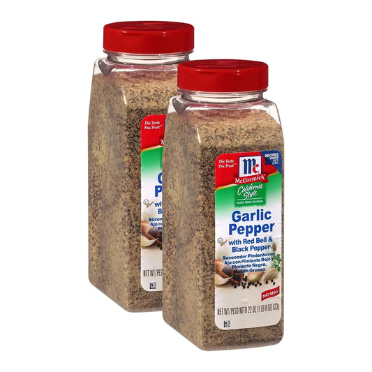 McCormick California Style Garlic Pepper with Red Bell & Black Pepper Coarse Grind Seasoning, 22 oz (Pack of 2)