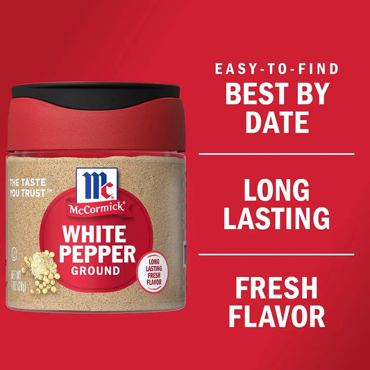 McCormick Ground White Pepper, 1 oz (Pack of 6)