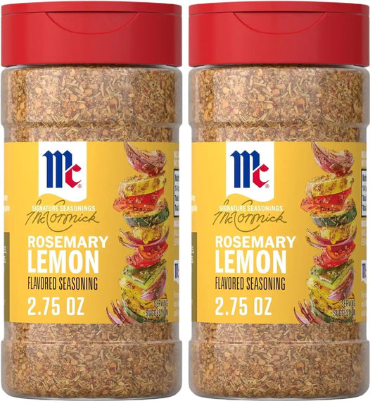 McCormick Seasoning, Rosemary Lemon, Signature Seasonings, Herbal Blend with Bright Flavor, Shake On, For Roasted Veggies, Pasta & Rice Dishes, No Artificial Flavors, No MSG Added, 2.75 oz