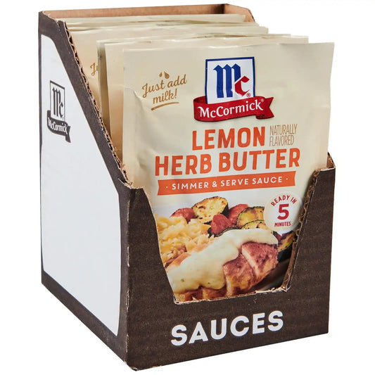 McCormick Lemon Herb Butter Simmer & Serve Sauce Mix, 0.87 oz (Pack of 12)