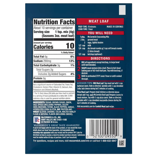 McCormick Meat Loaf Seasoning Mix, 1.5 oz