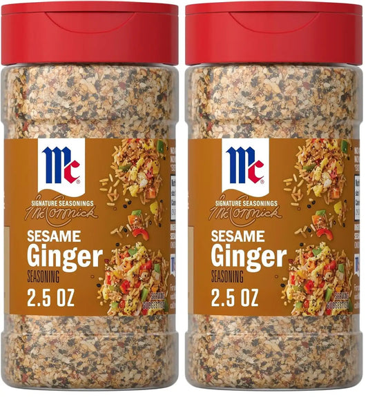 McCormick Seasoning, Sesame Ginger, Signature Seasonings, Crunchy, Umami Flavor, Shake On, For Stir-Fries, Rice Dishes, Grilled Meats & More, No Artificial Flavors, No MSG Added, 2.5 oz (Pack of 2)
