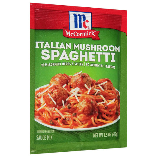 McCormick Italian Mushroom Spaghetti Sauce, 1.5 oz (Pack of 12)